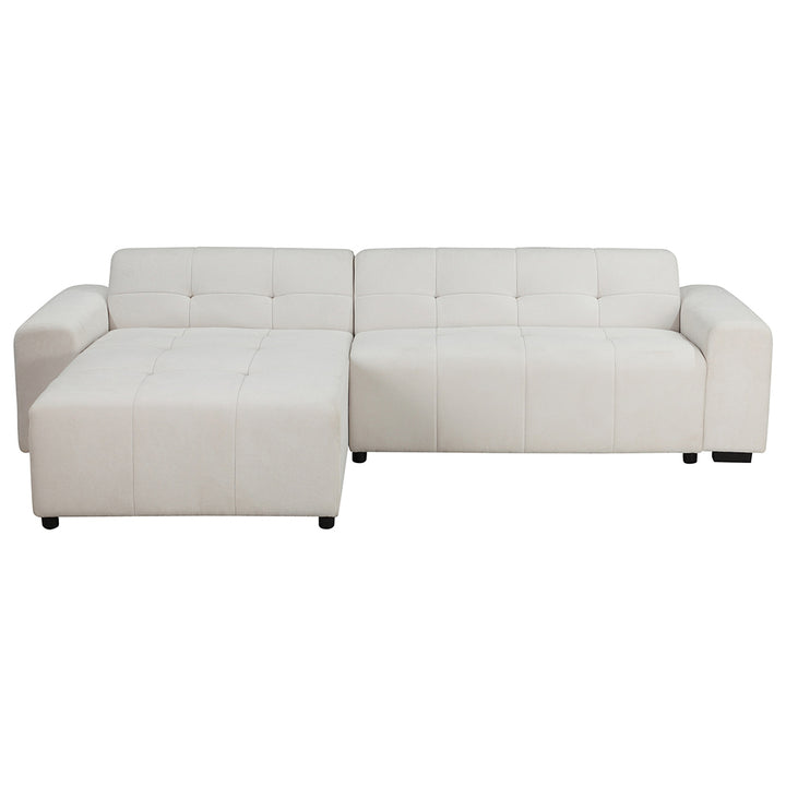 Harley 4 Seater Upholstered Sofa with Reversible Chaise - Natural