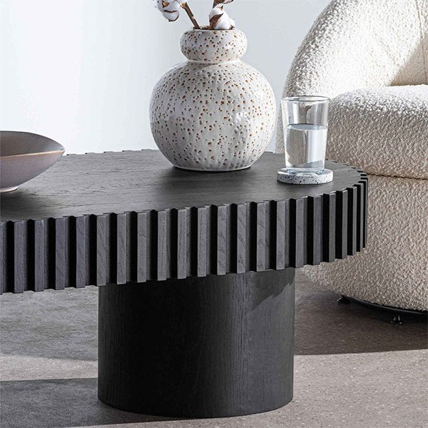 Quintin 1.4m Wooden Coffee Table - Black