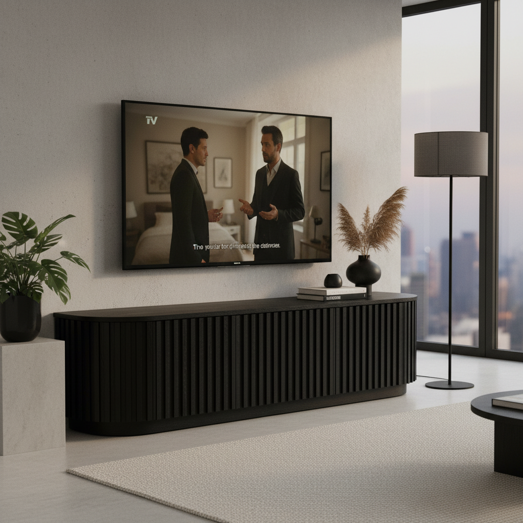 Marty 1.8m Entertainment TV Unit - Full Black Oak