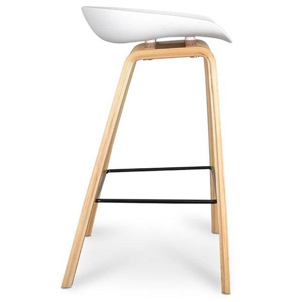 Rachel 65cm Bar Stool - White And Natural