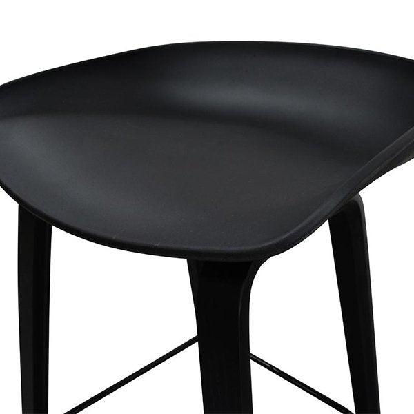Rachel 65cm Plastic Seat Bar Stool - Black