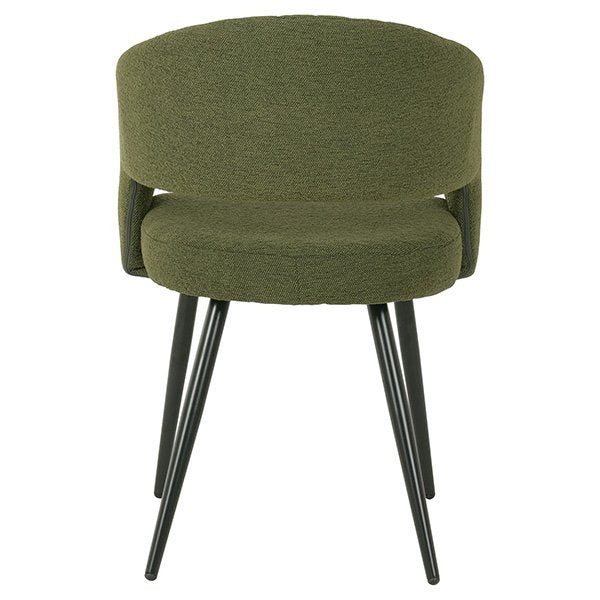 Raleigh Boucle Fabric Carver Dining Chair - Olive