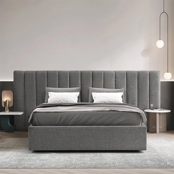 Ralph Wide Base Queen Bed Frame - Spec Charcoal