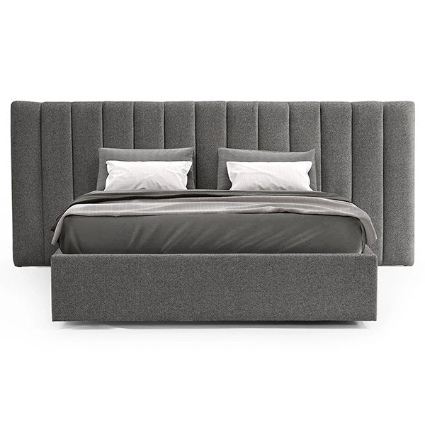 Ralph Wide Base Queen Bed Frame - Spec Charcoal