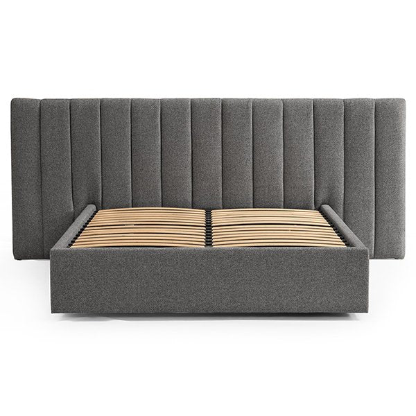 Ralph Wide Base Queen Bed Frame - Spec Charcoal