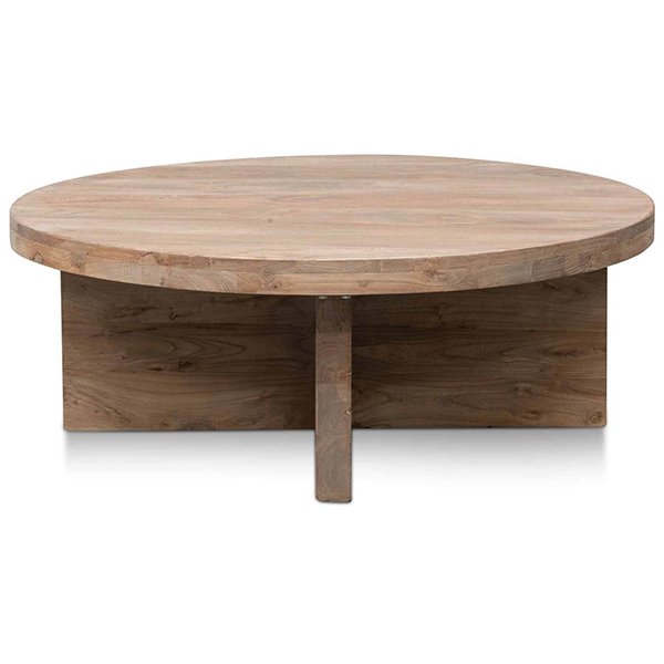 Ramona 100cm Round Coffee Table - Natural - Thick Base