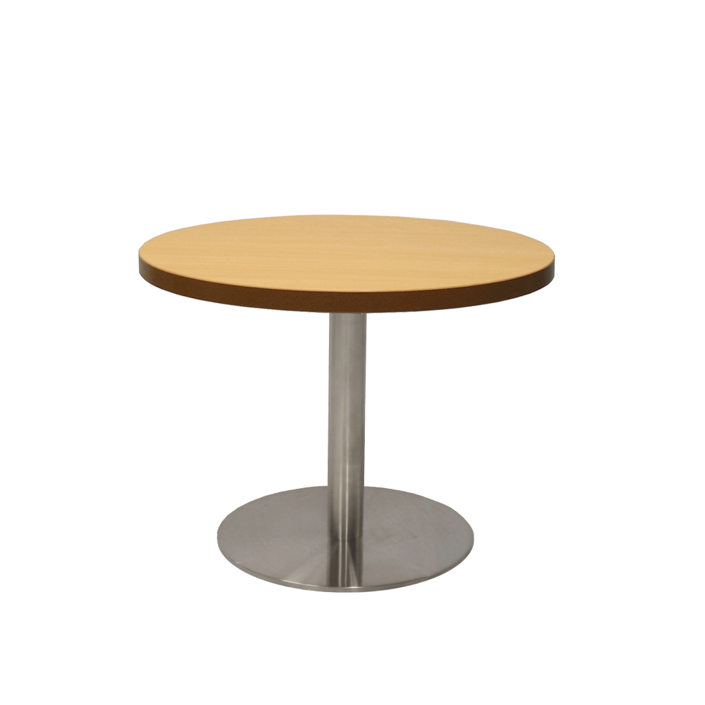 Rapidline Round Coffee Table - Stainless Steel Disc Base