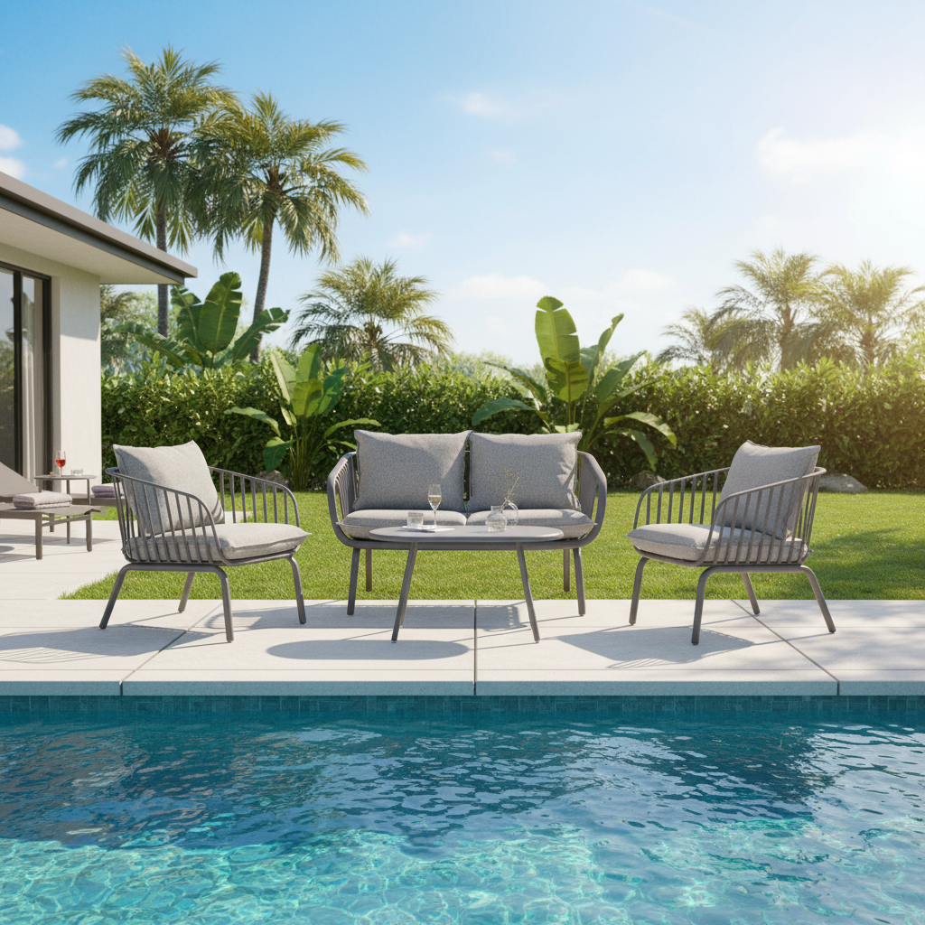 Ravona 4-Piece Outdoor Lounge Setting - Green