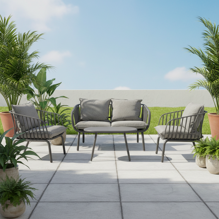 Ravona 4-Piece Outdoor Lounge Setting - Grey