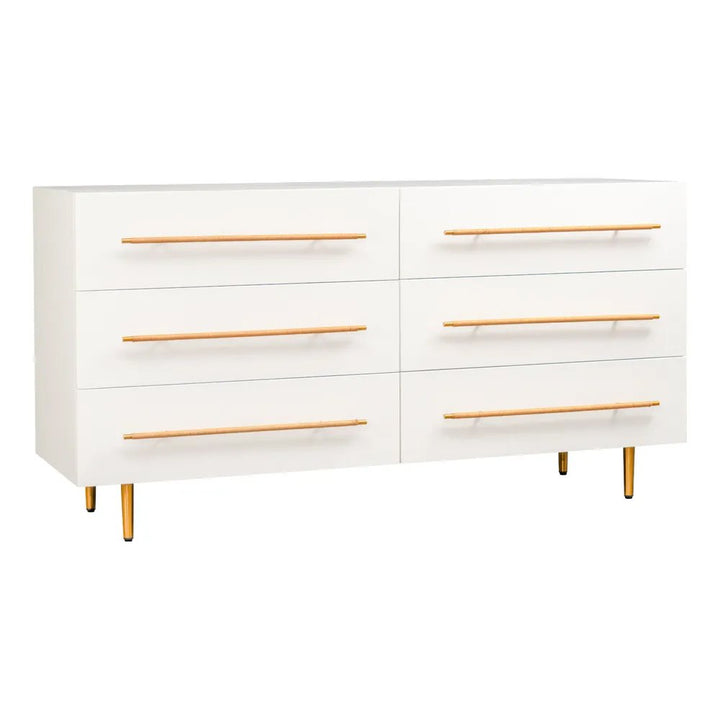 Retreat Oak 6 Drawer Chest - White