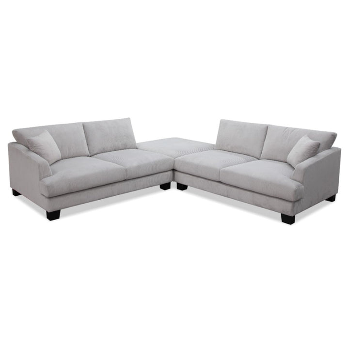 Rigel 3 Piece Corner Fabric Sofa - Cloud