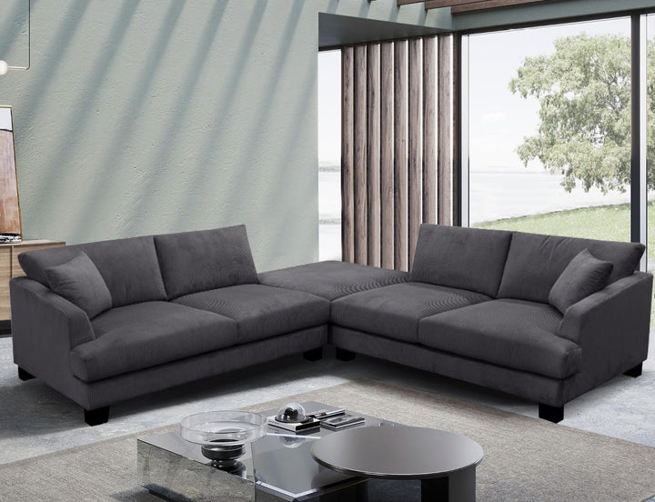 Rigel 3 Piece Corner Fabric Sofa - Storm