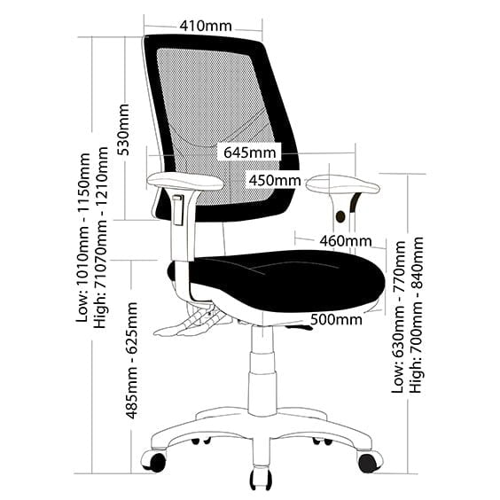 Rio High Back Mesh Ergonomic Office Chair with Adjustable Arms