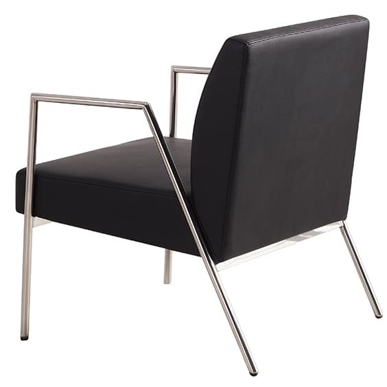 Rivet Black PU Leather Single Seater Lounge