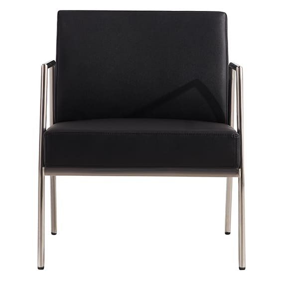 Rivet Black PU Leather Single Seater Lounge