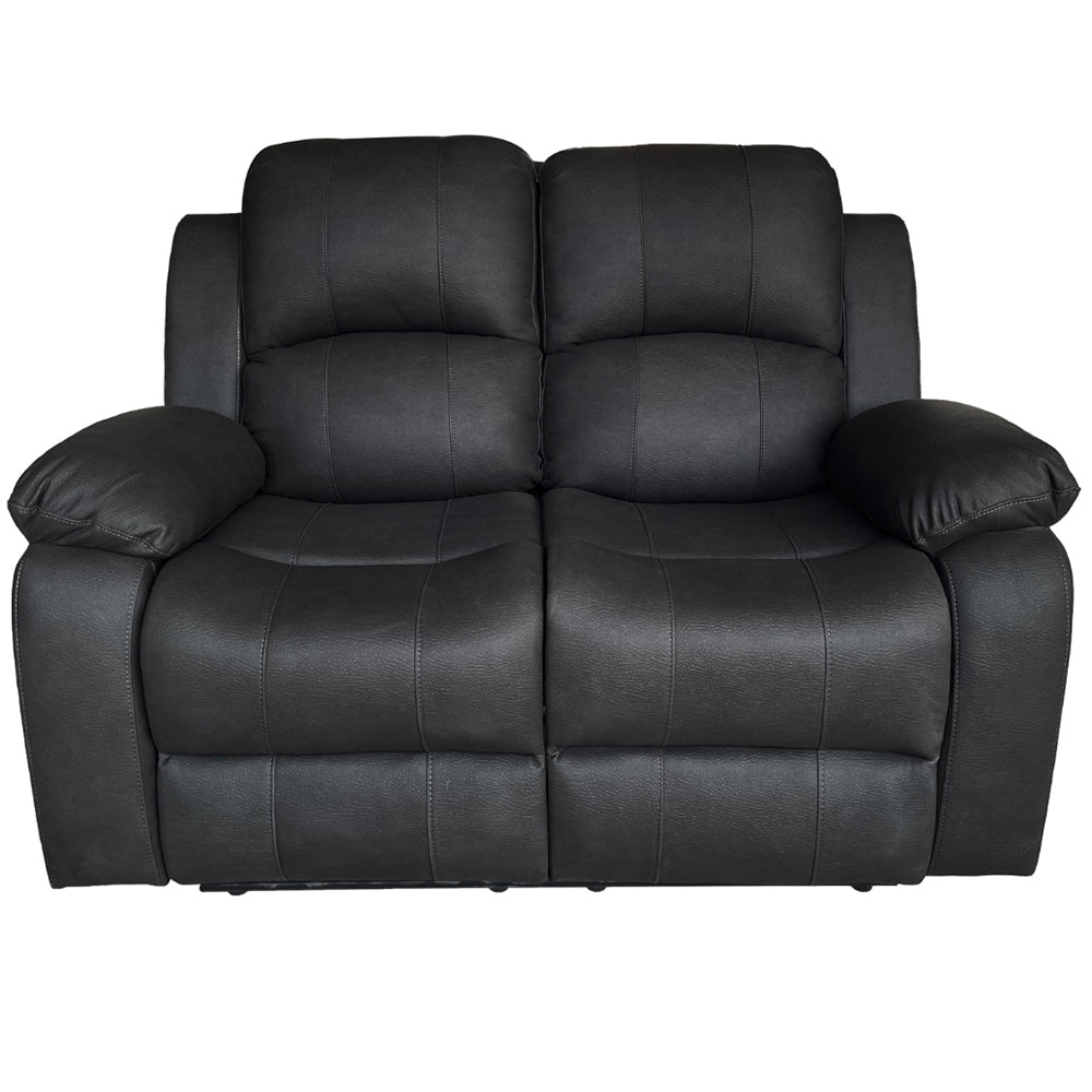 Rivoire 2 Seater Manual Recliner Sofa - Black