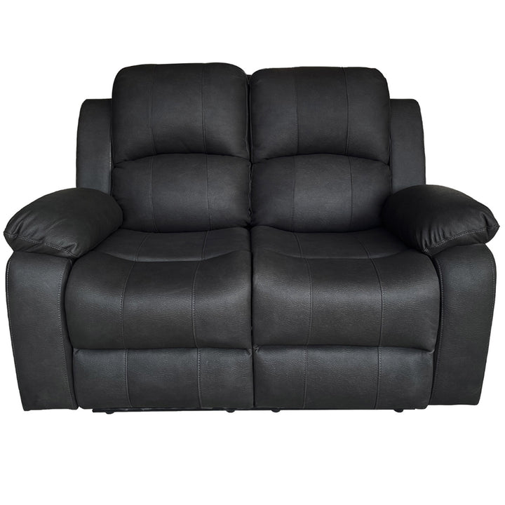 Rivoire 2 Seater Manual Recliner Sofa - Black