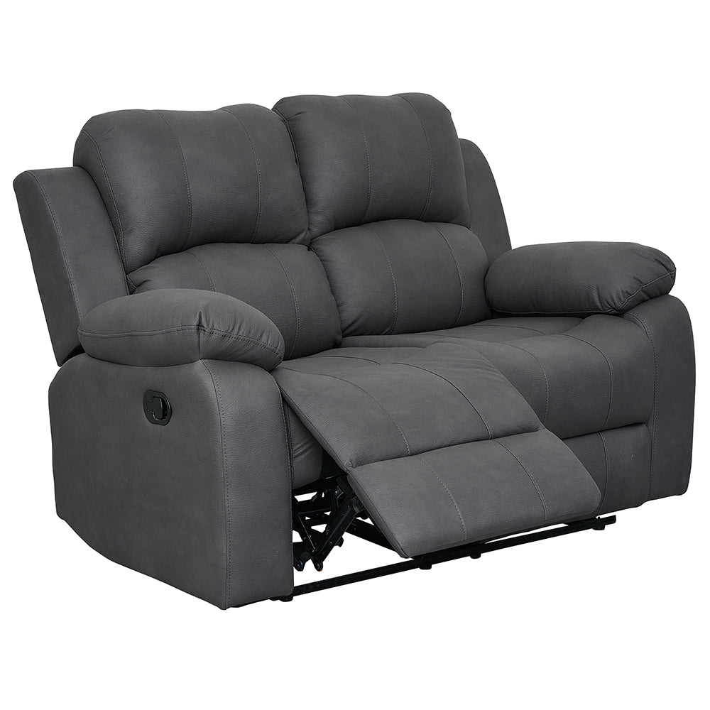 Rivoire 2 Seater Manual Recliner Sofa - Charcoal