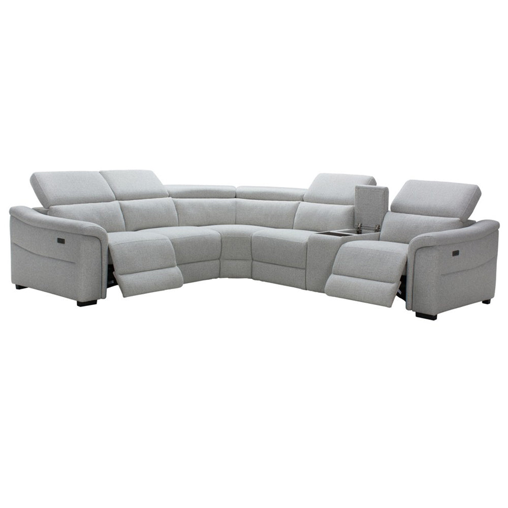 Robertson Fabric Corner Recliner Sofa - Light Grey