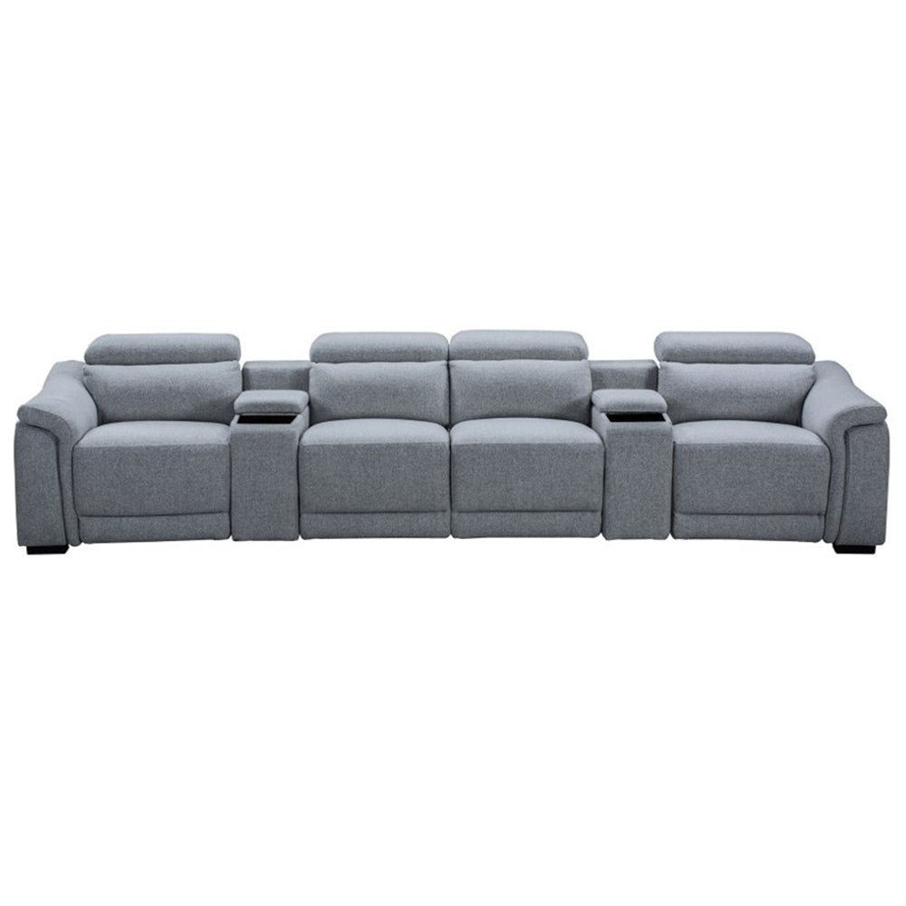 Robertson Fabric Recliner Home Theatre Sofa - Grey