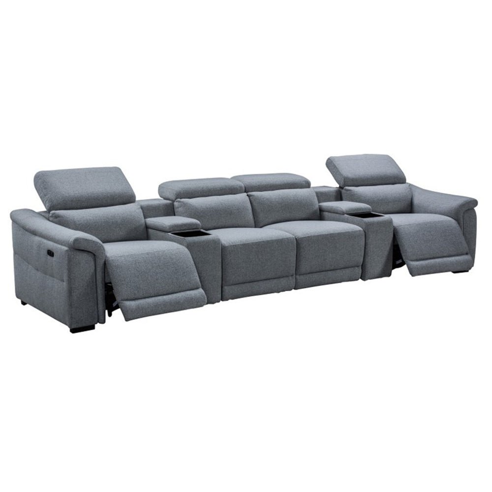 Robertson Fabric Recliner Home Theatre Sofa - Grey