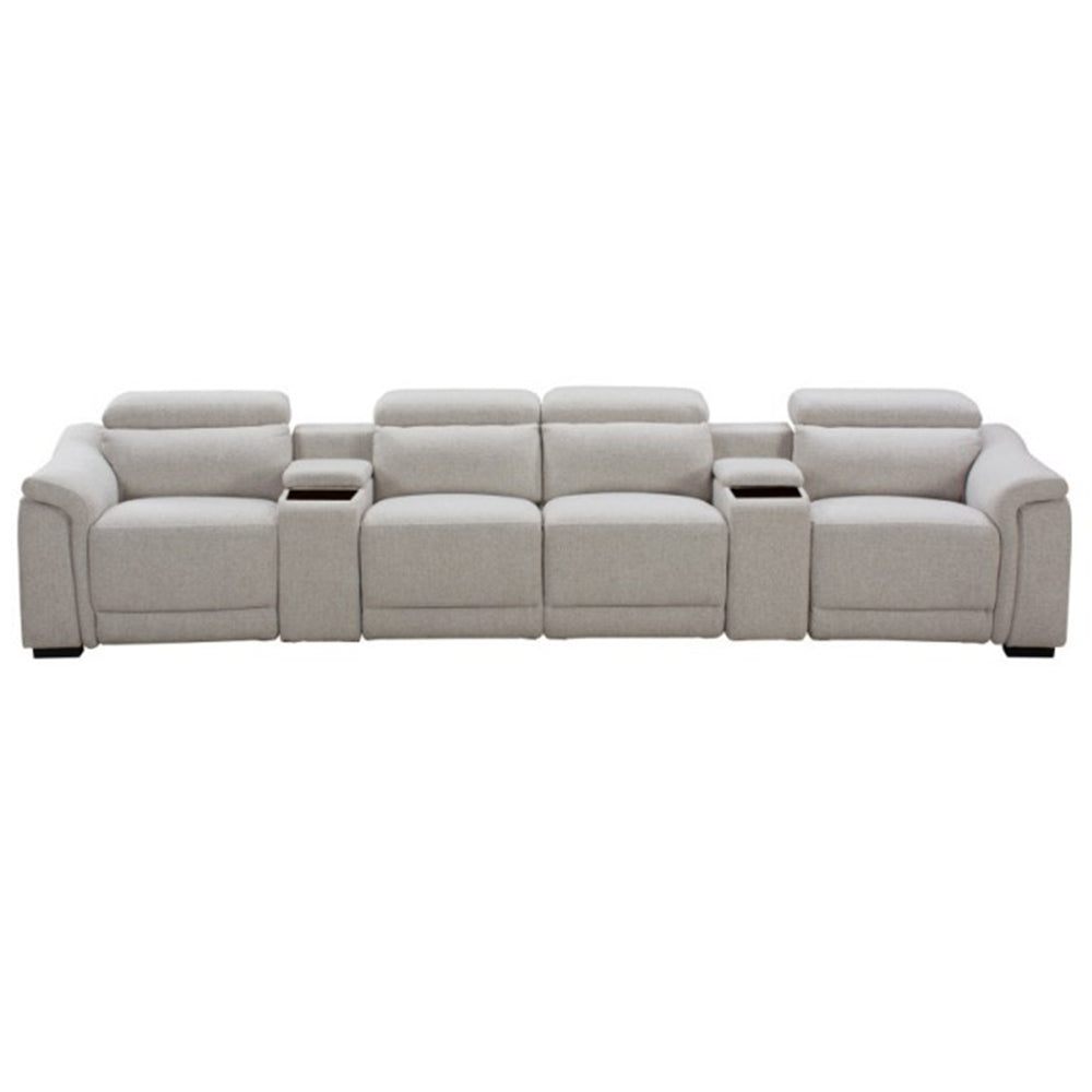Robertson Fabric Recliner Home Theatre Sofa - Light Grey