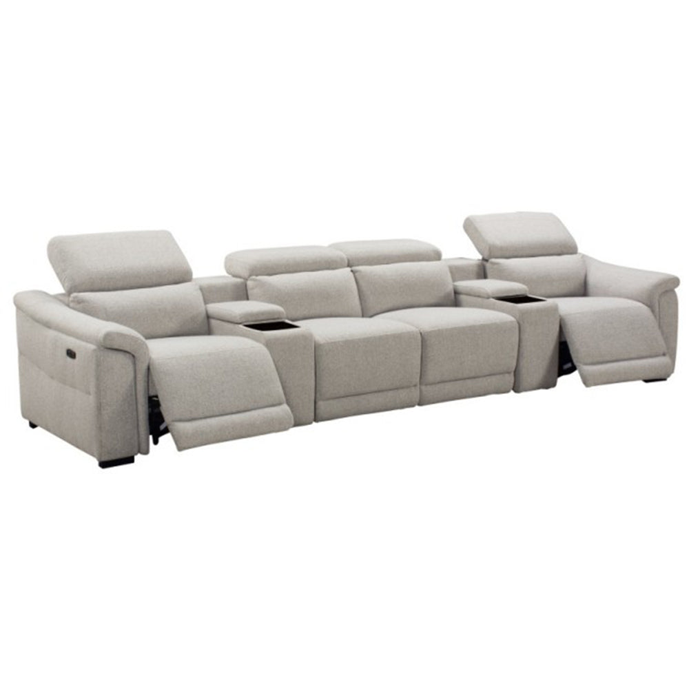 Robertson Fabric Recliner Home Theatre Sofa - Light Grey