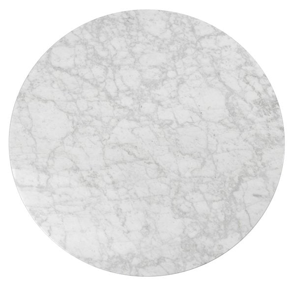 Robin 100cm Round Marble Coffee Table - White Base