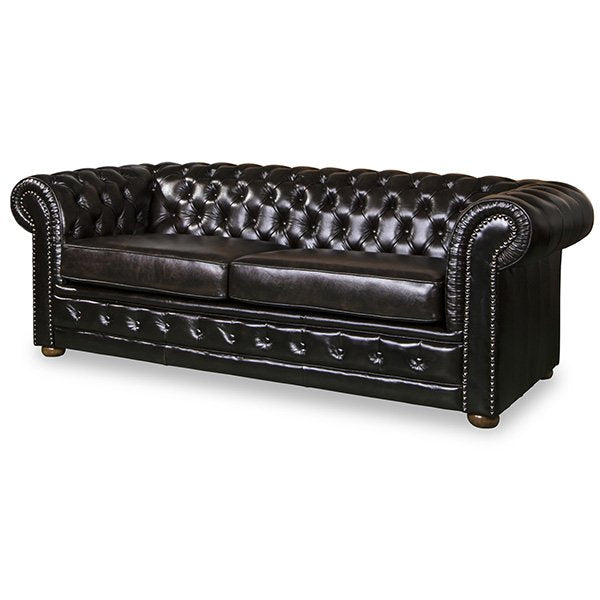 Rochester Chesterfield 3 Seater Genuine Leather Sofa - Brown