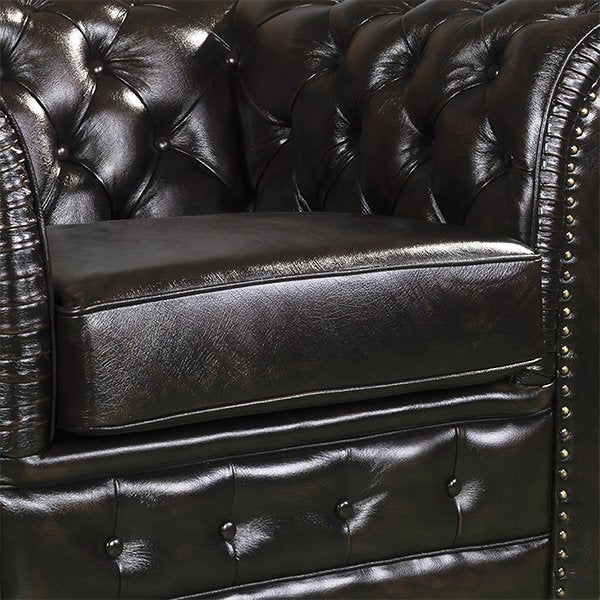 Rochester Chesterfield Genuine Leather Armchair - Brown
