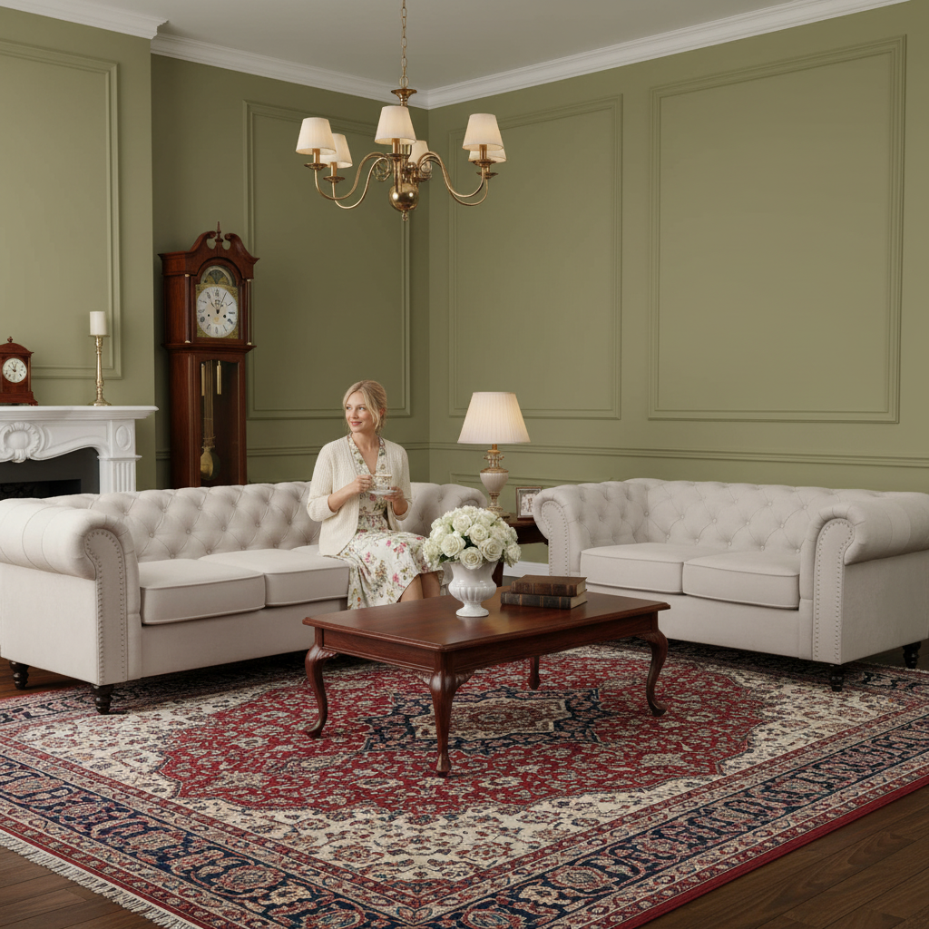 Royale Chesterfield 3 Seater + 2 Seater Fabric Sofa Set