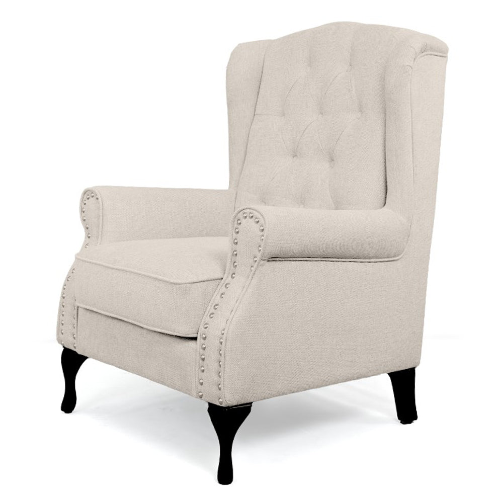 Royale Chesterfield Fabric Wing Chair