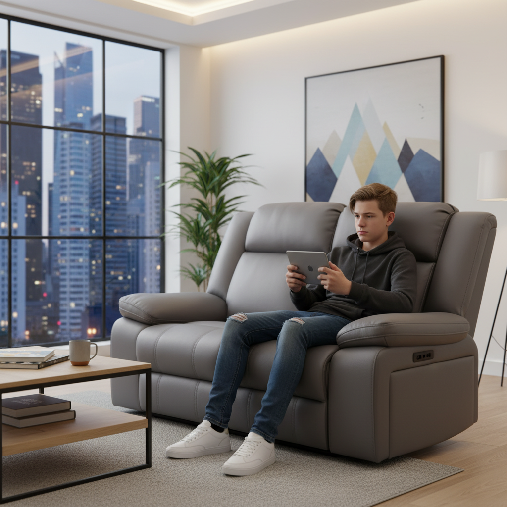 Rozelle 2 Seater Recliner Sofa - Grey