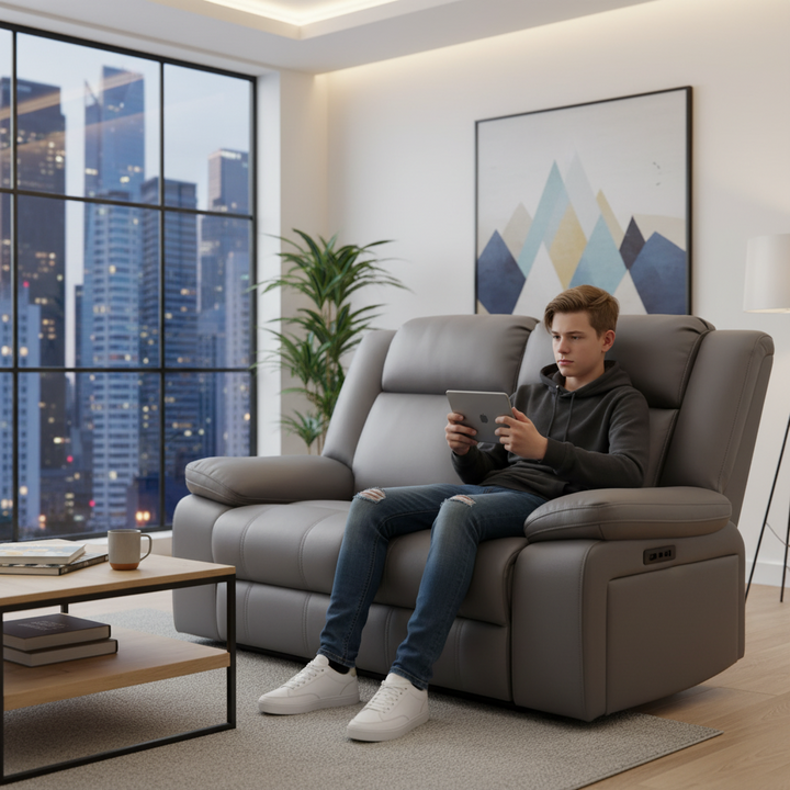 Rozelle 2 Seater Recliner Sofa - Grey