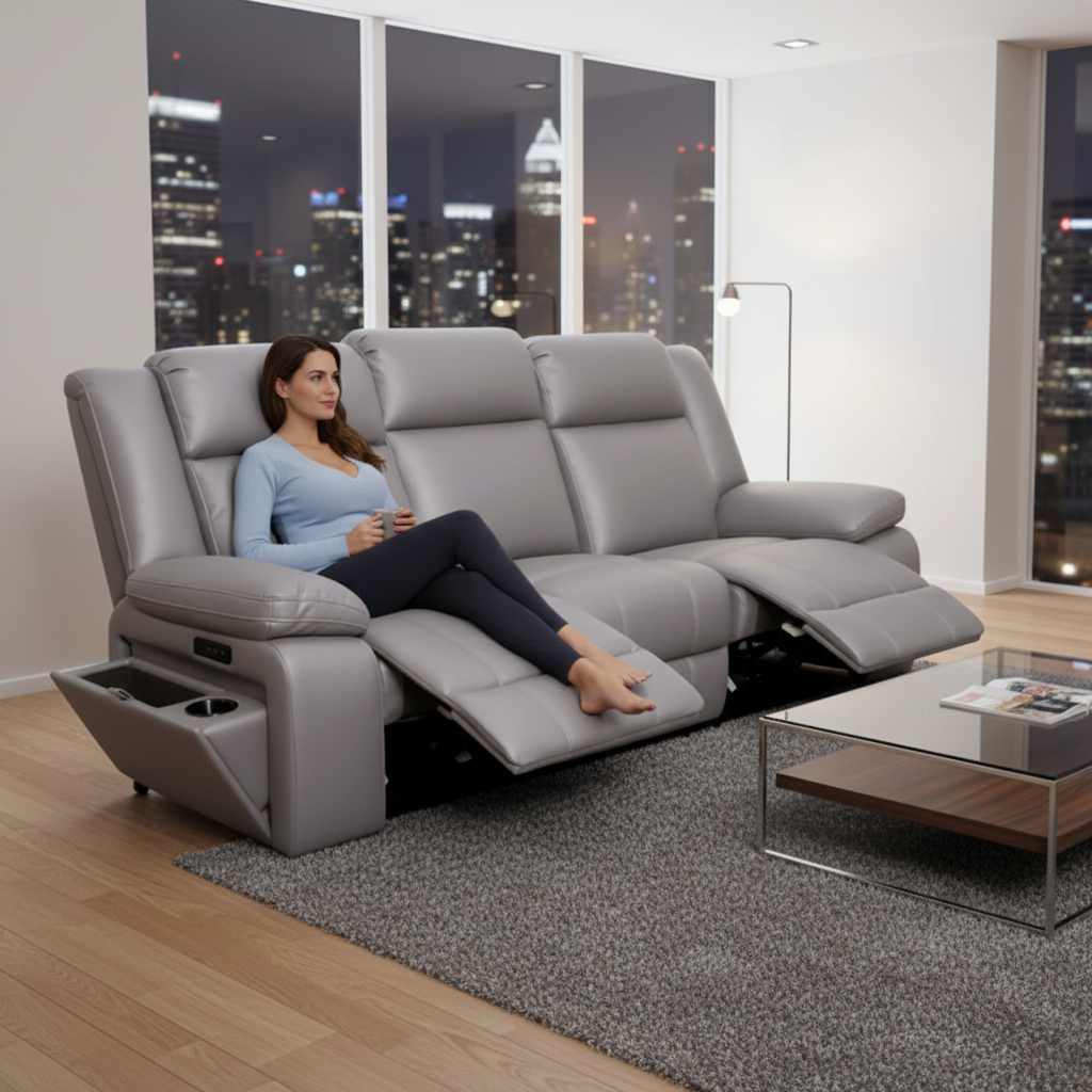 Rozelle 3 Seater Recliner Sofa - Grey
