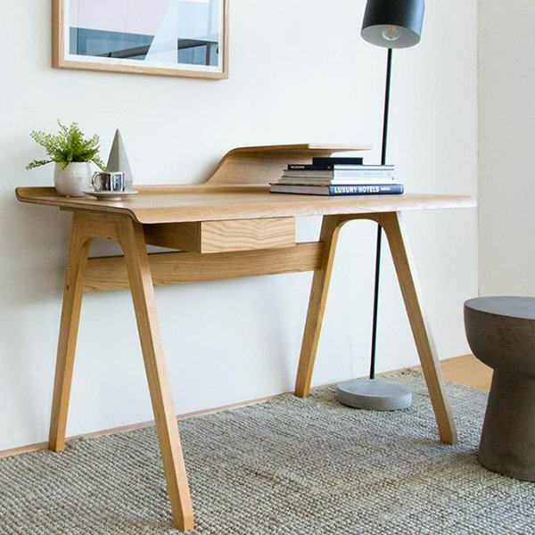 Ruban Wooden Home Office Desk - Natural