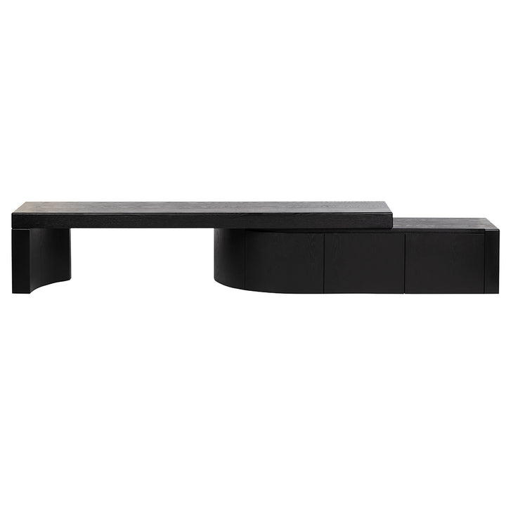 Ruvo Extendable TV Entertainment Unit - Black Oak