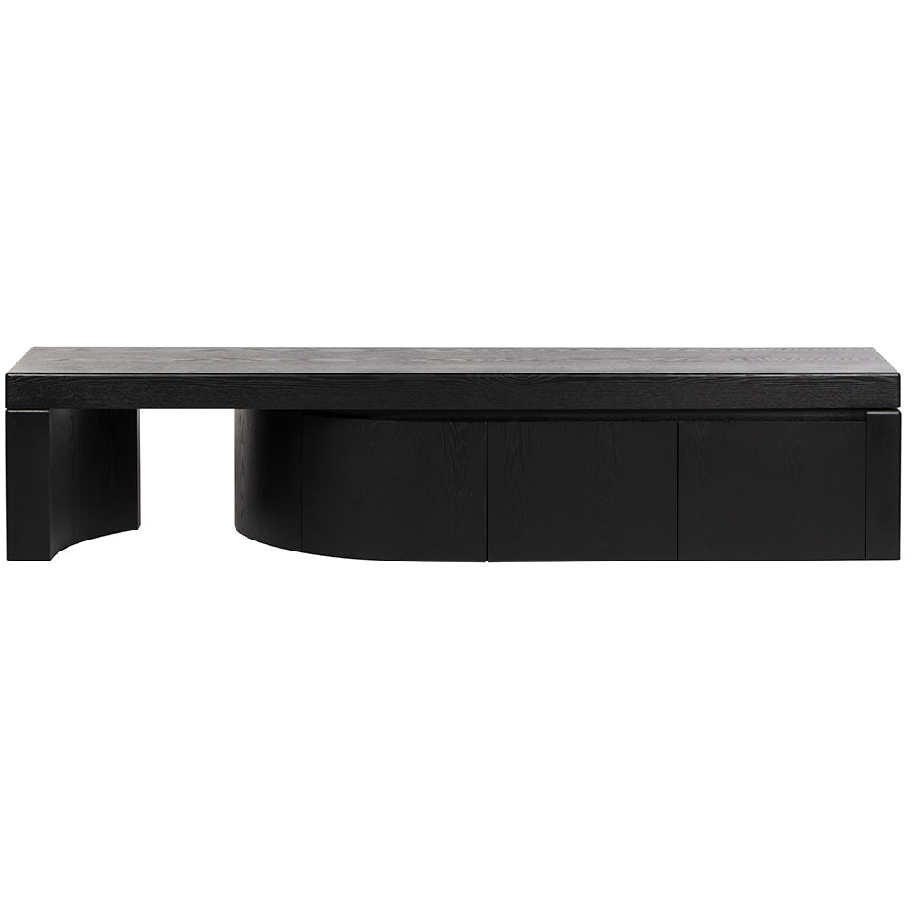 Ruvo Extendable TV Entertainment Unit - Black Oak