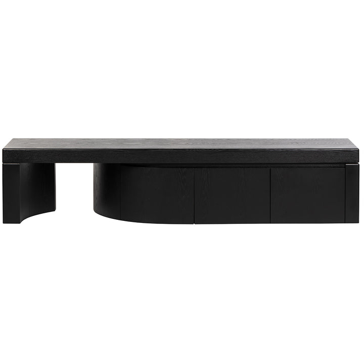 Ruvo Extendable TV Entertainment Unit - Black Oak