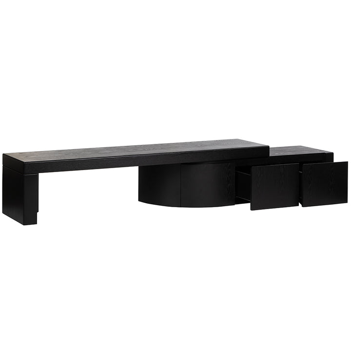 Ruvo Extendable TV Entertainment Unit - Black Oak