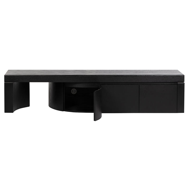 Ruvo Extendable TV Entertainment Unit - Black Oak