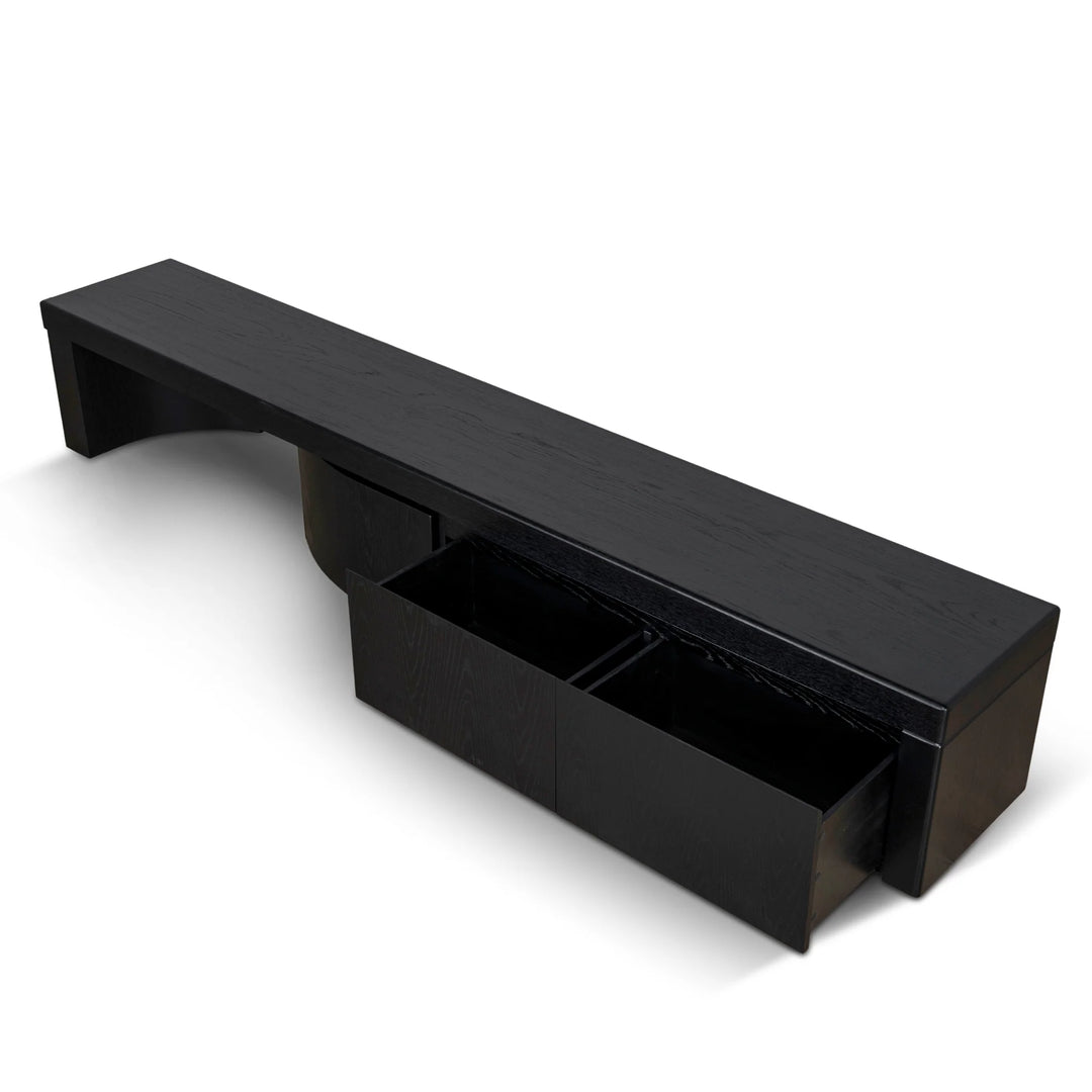Ruvo Extendable TV Entertainment Unit - Black Oak