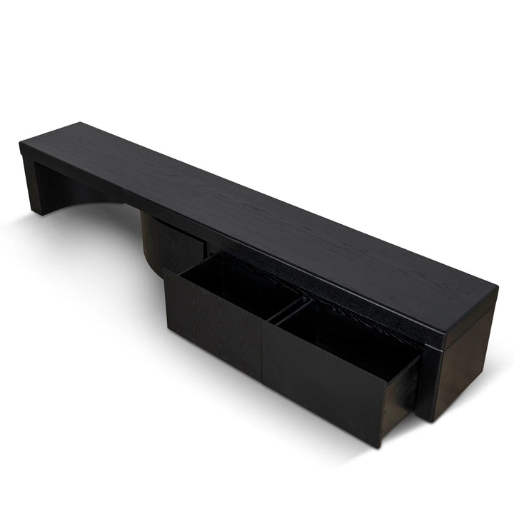 Ruvo Extendable TV Entertainment Unit - Black Oak