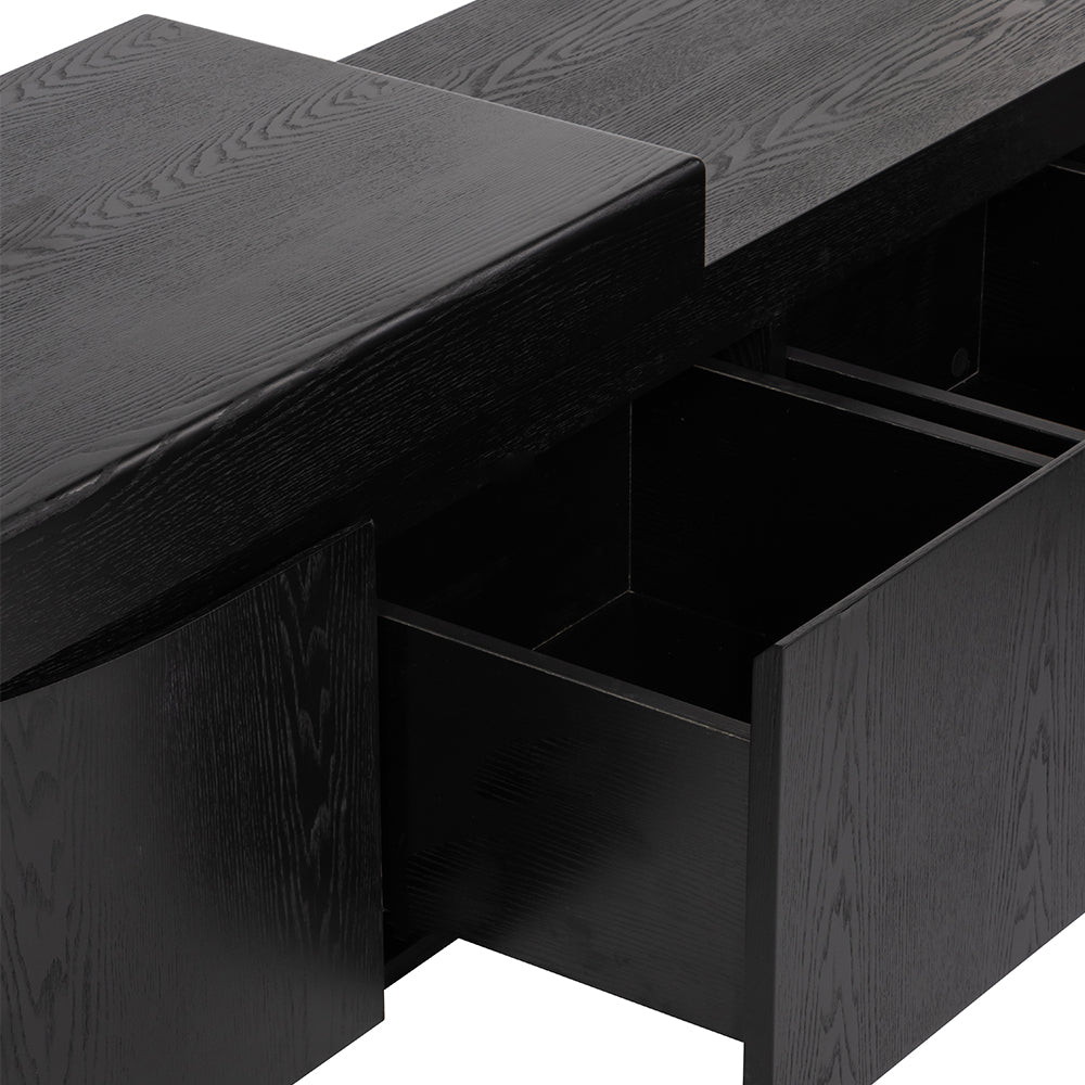 Ruvo Extendable TV Entertainment Unit - Black Oak