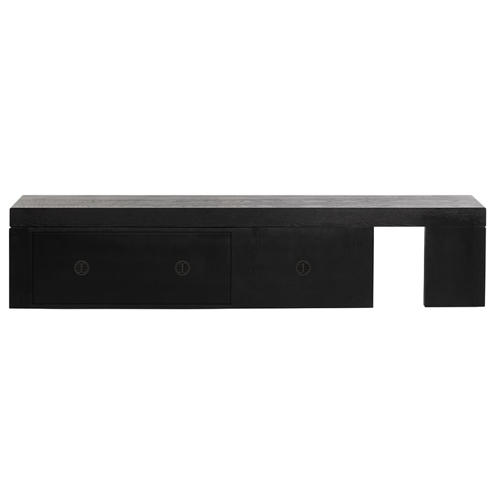 Ruvo Extendable TV Entertainment Unit - Black Oak