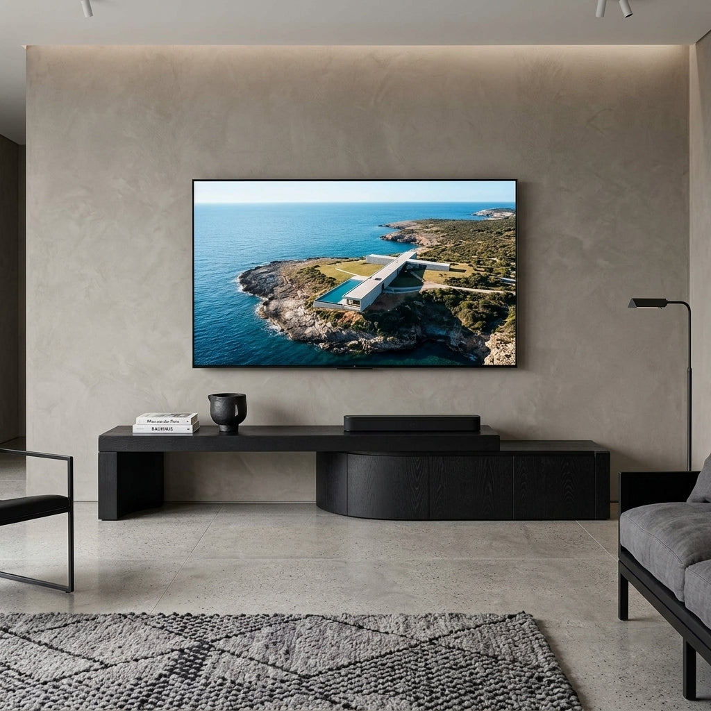 Ruvo Extendable TV Entertainment Unit - Black Oak