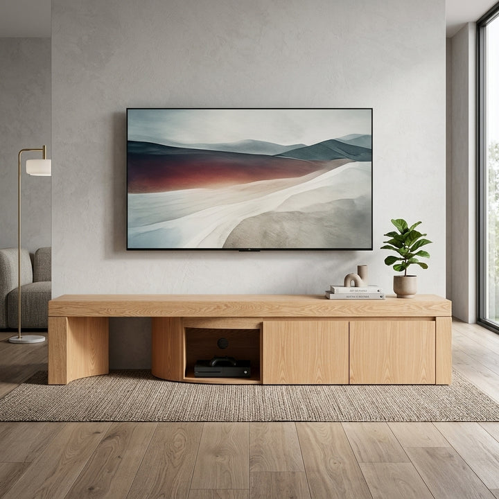 Ruvo Extendable TV Entertainment Unit - Natural Oak