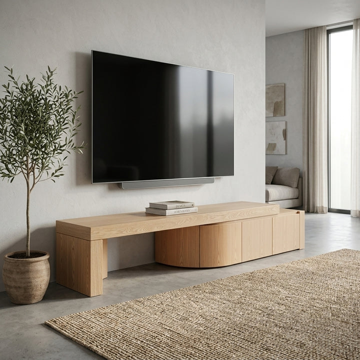 Ruvo Extendable TV Entertainment Unit - Natural Oak