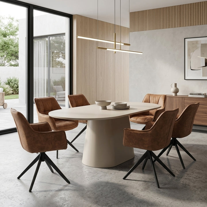 Florence Faux Suede Dining Chairs (Set of 2) - Cognac