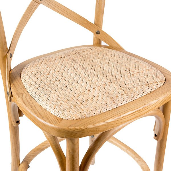 66cm Bella Cross Back Barstool - Oak